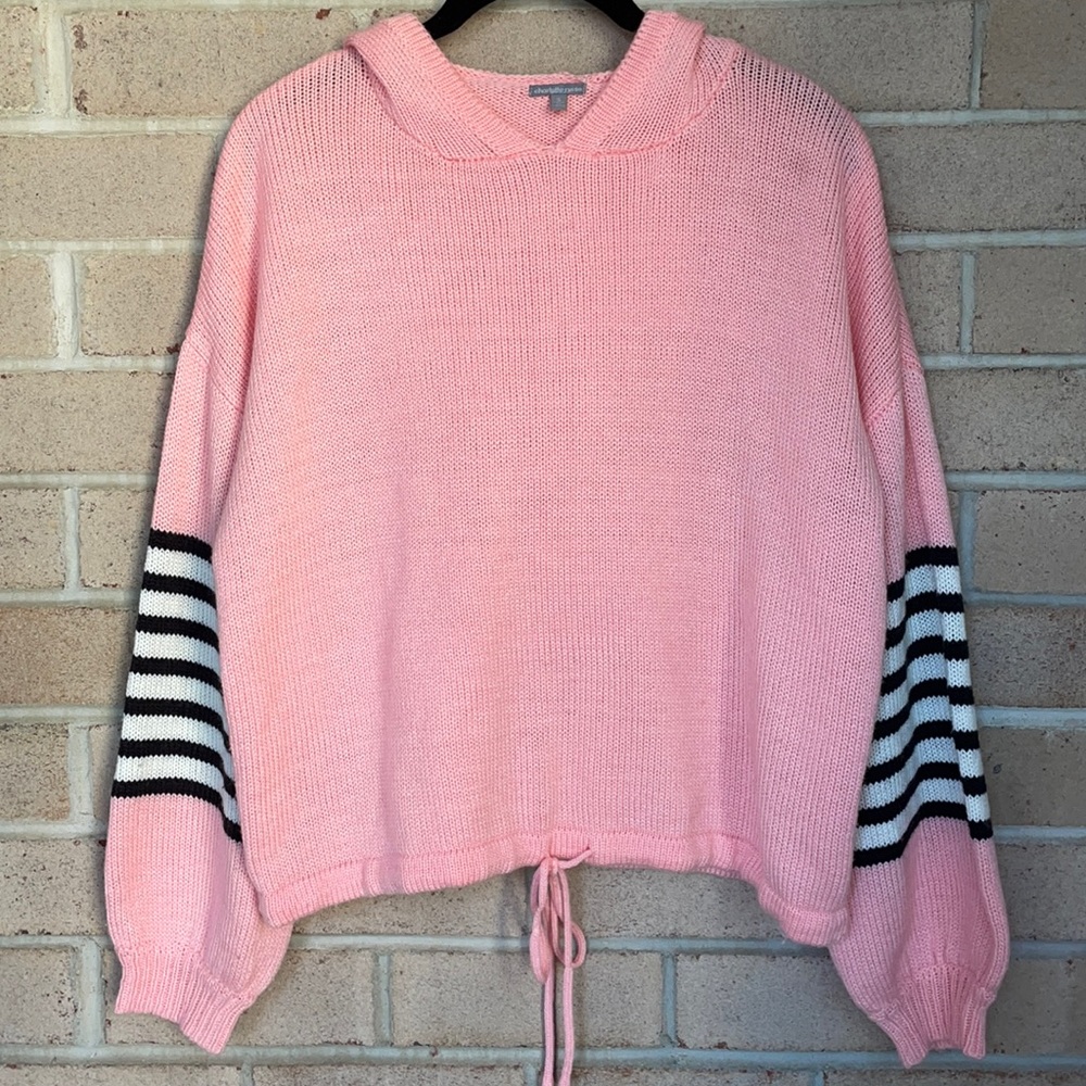 Balloon Sleeve Hooded Pullover Sweatshirt